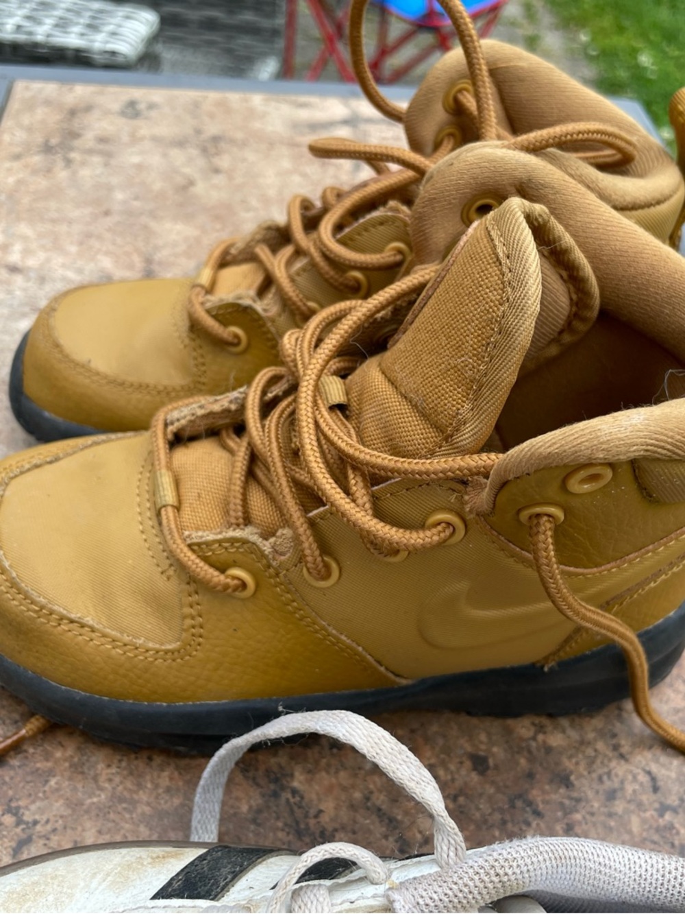 NIKE Kids' Tan High-Top Sneakers - Durable Everyday Shoe